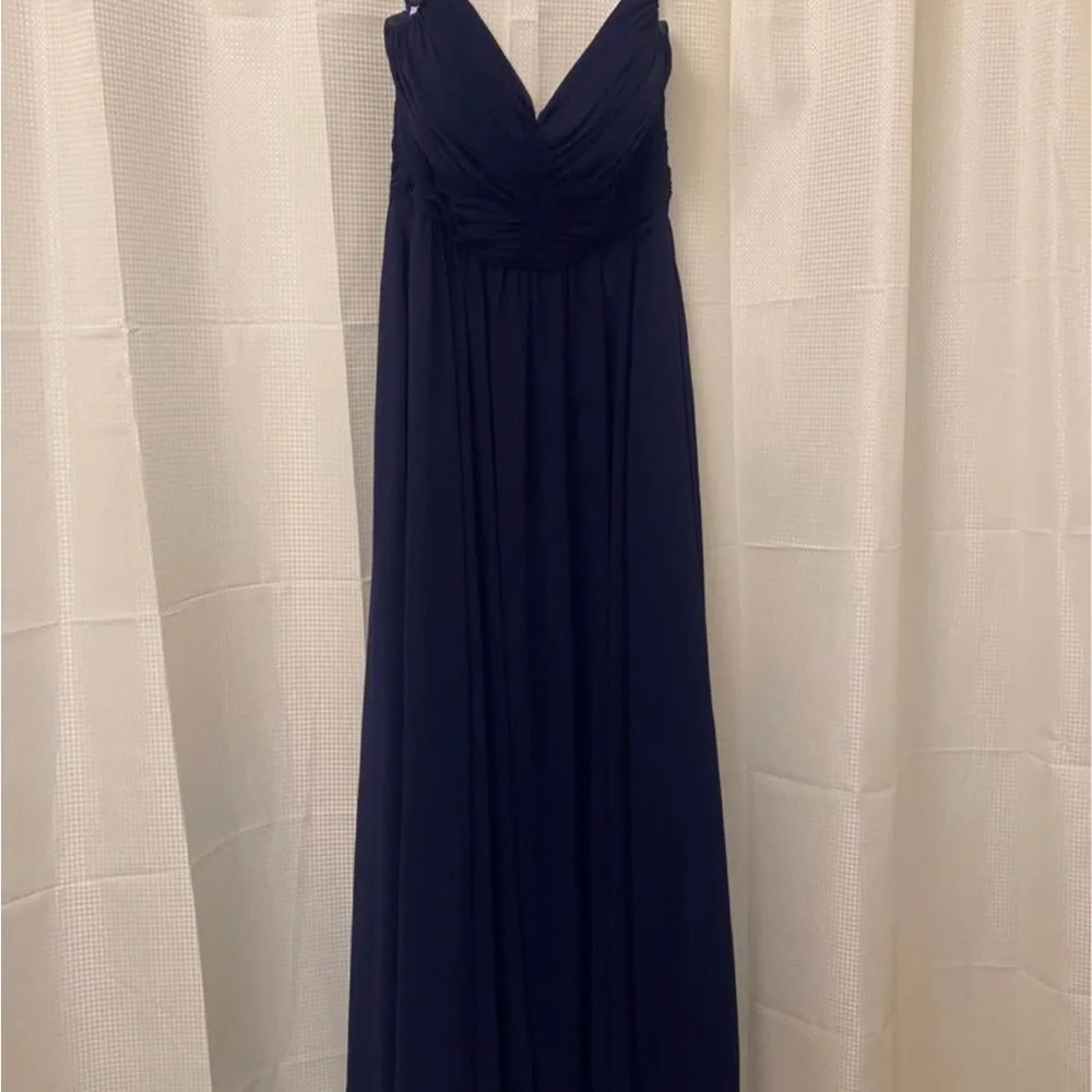 Elegant Navy Blue Women's Bridesmaid Dress - Picture 5 of 5